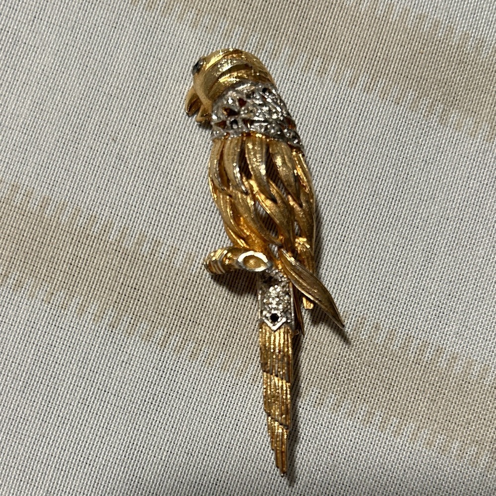 Gold and Silver VTG Parrot Brooch - Picture 2 of 2